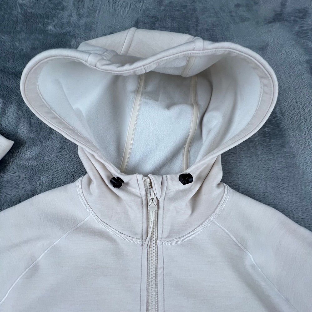 ALWRLD Mens Cream Full Zip Hoodie Wool Blend Jacket Athletic Fleece Size Medium - Picture 3 of 16